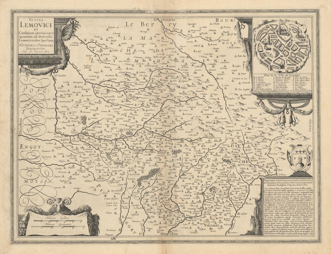 Totius Lemovici et Confinium… Limoges / Limousin by Mercator/Hondius c1630 map (1 of 1)