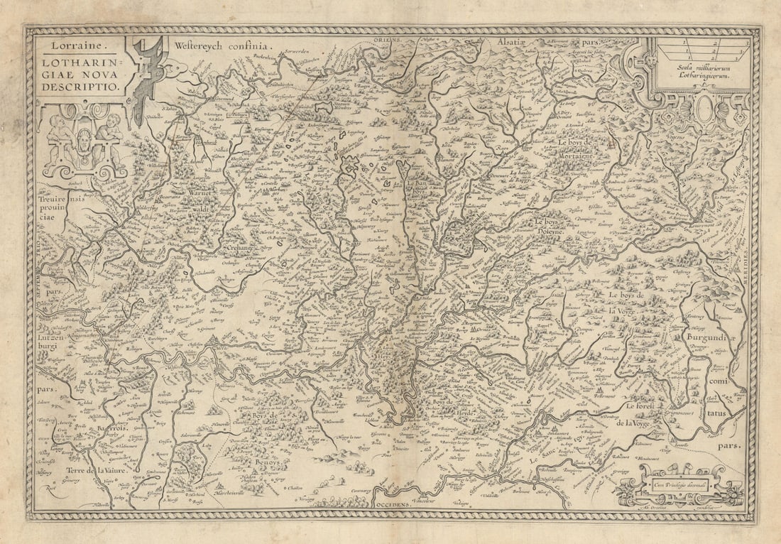 Lorraine. Lotharingiae Nova Descriptio by Abraham Ortelius c1598 old map (1 of 1)