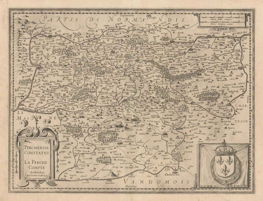 Perchensis Comitatus. La Perche Compte by Johannes Janssonius 1631 old map (1 of 1)