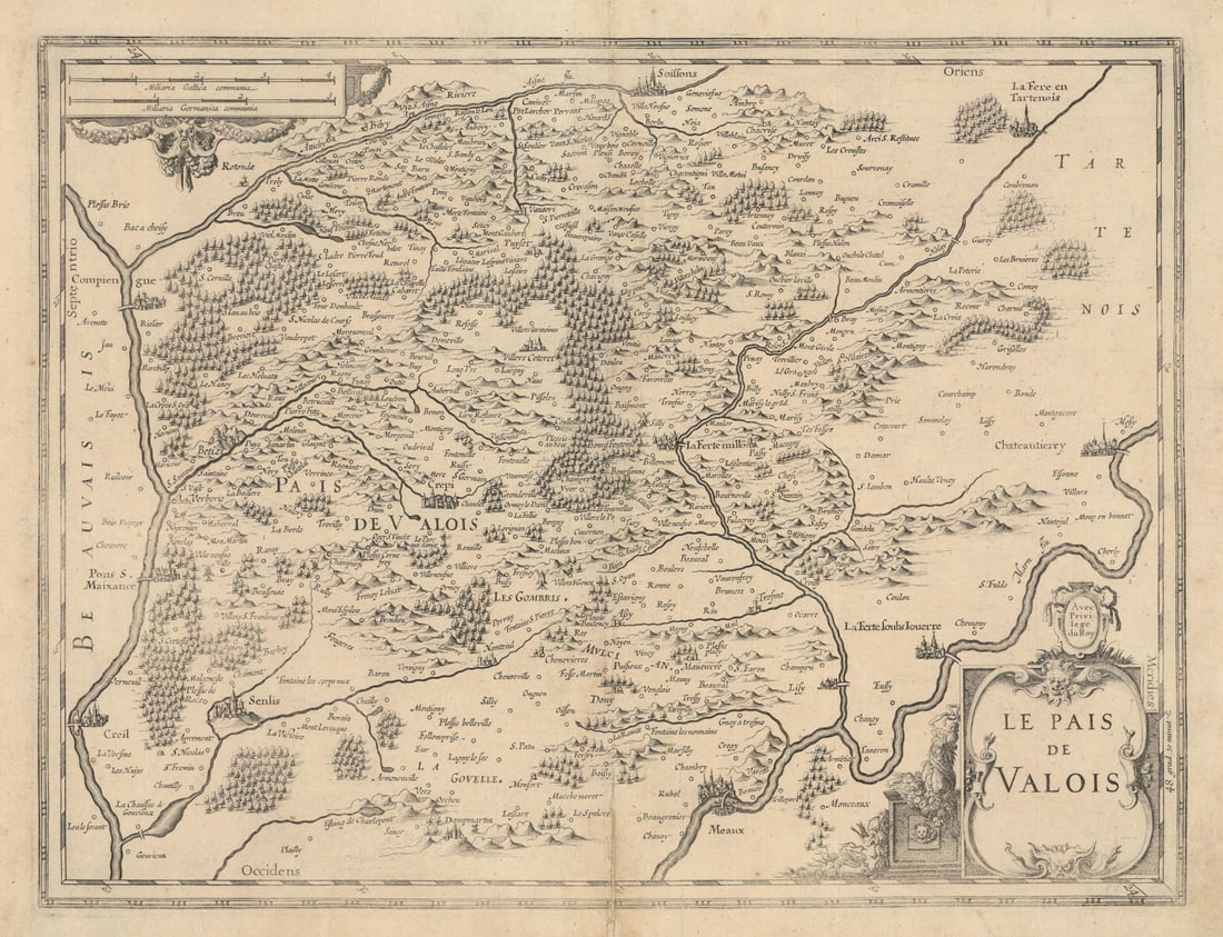 Le Pais de Valois. Oise, Seine-et-Marne & Aisne. Mercator / Hondius 1631 map (1 of 1)