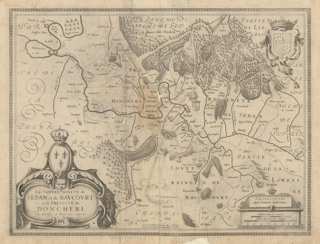 La Souveraineté de Sedan… Ravcourt &… Doncheri. Ardennes. Janssonius c1631 map (1 of 1)