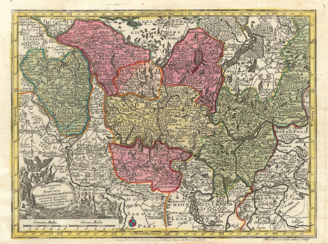 Electoratus sive Marchia Brandenburgensis… Brandenburg/Poland. Seutter c1744 map (1 of 1)