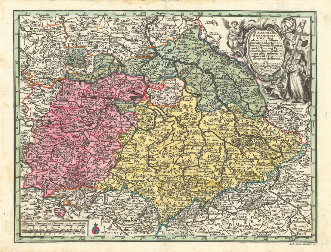 Saxoniae Superioris Circulus… Circle of Upper Saxony. Germany. Seutter c1744 map: Title: Saxoniae Superioris Circulus… Circle of Upper Saxony. Germany. Seutter c1744 map Description: Saxoniae Superioris Circulus ob oculos sistens Ducatum et Electorat. Saxon., March. Misniae, 