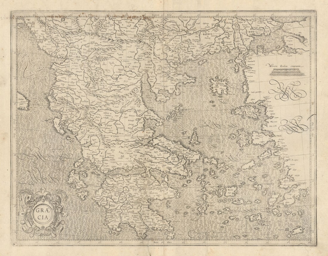 Graecia. Greece and the Aegean islands by Gerard Mercator / Hondius c1631 map (1 of 1)