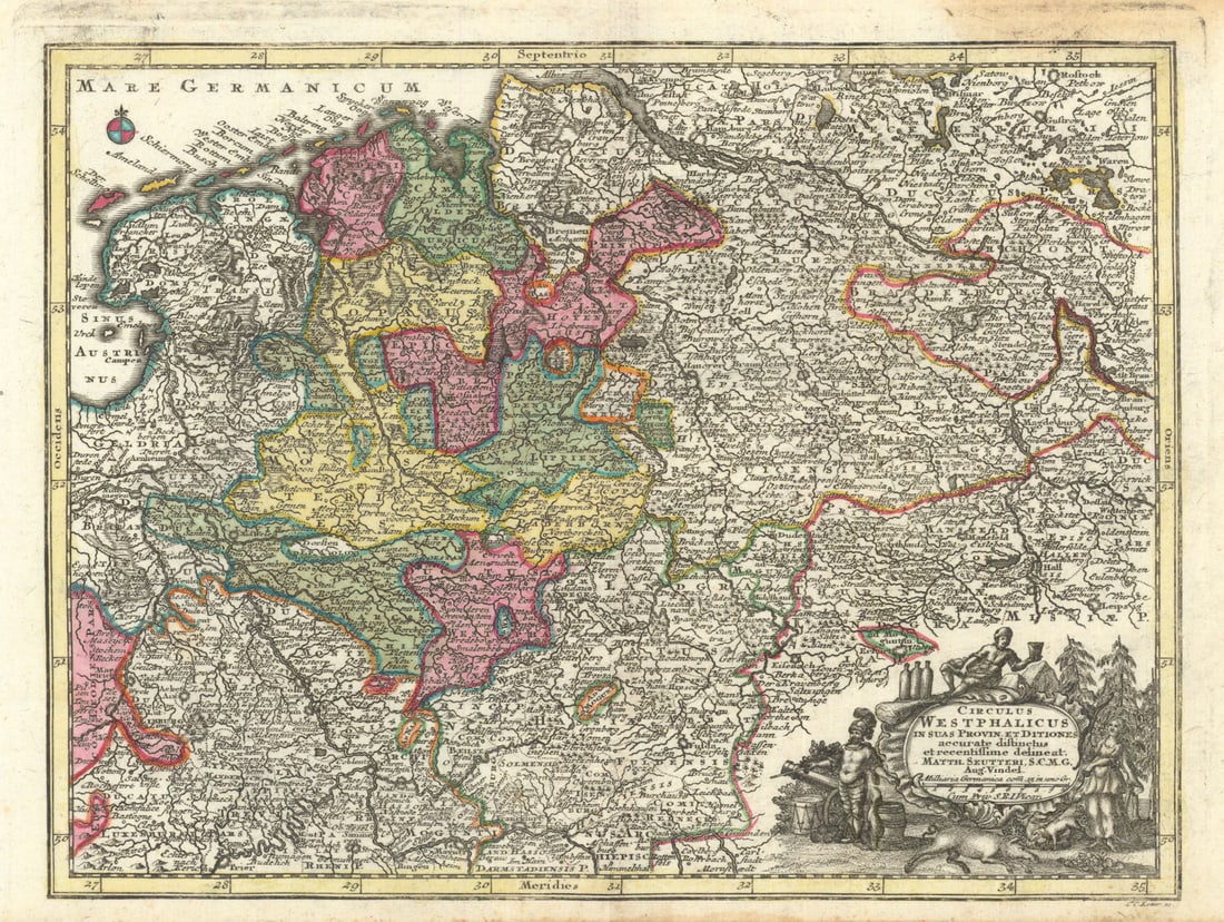Circulus Westphalicus… Circle of Westphalia. Lower Saxony. Seutter c1744 map: Title: Circulus Westphalicus… Circle of Westphalia. Lower Saxony. Seutter c1744 map Description: Circulus Westphalicus in suas provincias et ditiones accurate distinctus et recentissime