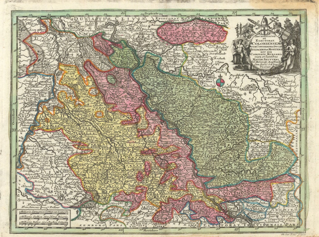 Archiepiscop & Electorat. Coloniensem… North Rhine-Westphalia. Seutter c1744 map: Title: Archiepiscop & Electorat. Coloniensem… North Rhine-Westphalia. Seutter c1744 map Description: Archiepiscop. et Electorat. Coloniensem Cum Conterminis Ducat. Iuliacensi Et Montensi nec