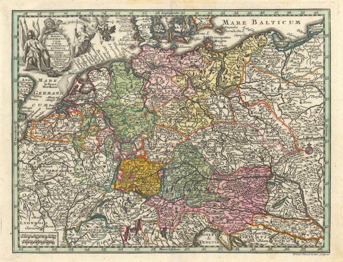 Imperium Romano-Germanicum. Holy Roman Empire/Germany/Austria. Seutter c1744 map (1 of 1)