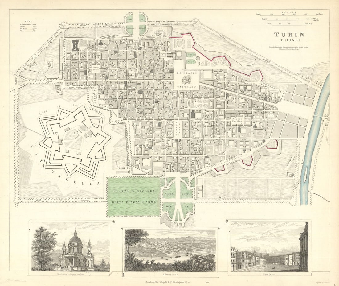 TURIN TORINO antique town city map plan & view. Superga. Royal Palace. SDUK 1847: Title: TURIN TORINO antique town city map plan & view. Superga. Royal Palace. SDUK 1847 Description: TURIN (TORINO)' by S.D.U.K. - Society for the Diffusion of Useful Knowledge. Published 1847.
