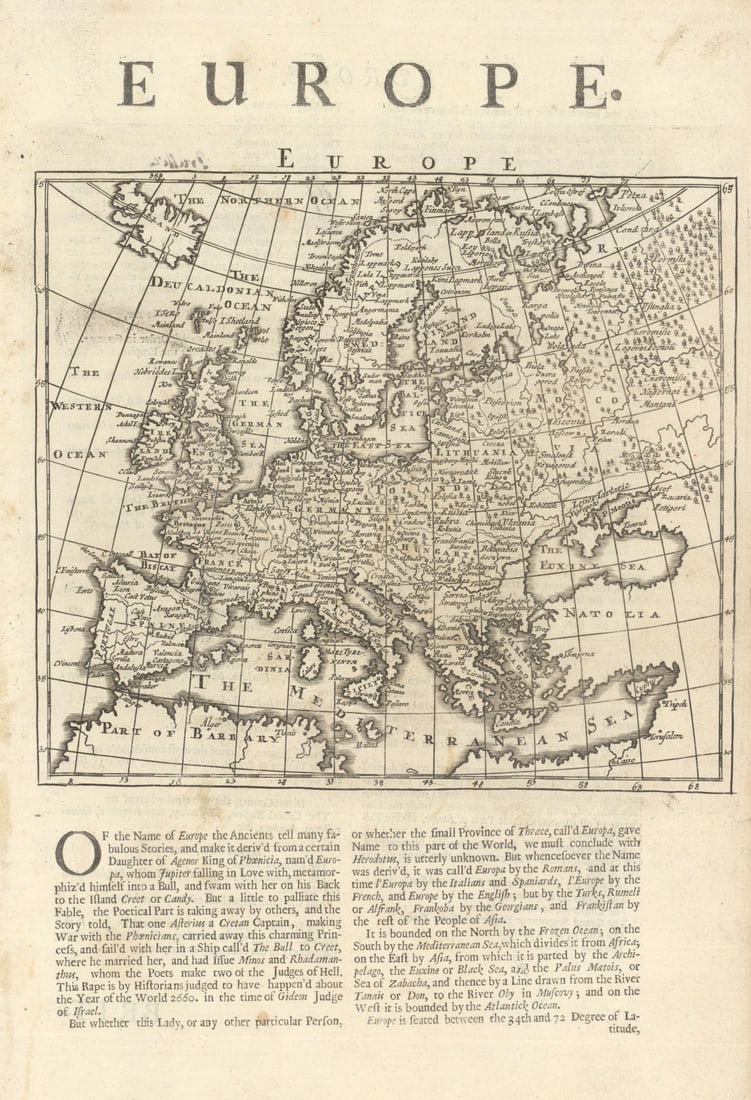 Europe by Herman Moll 1701 old antique vintage map plan chart (1 of 1)