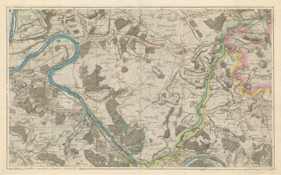 Eure—Val-d'Oise. Vernon, Gisors, Château-Gaillard, Les Andelys. Piquet 1856 map (1 of 1)