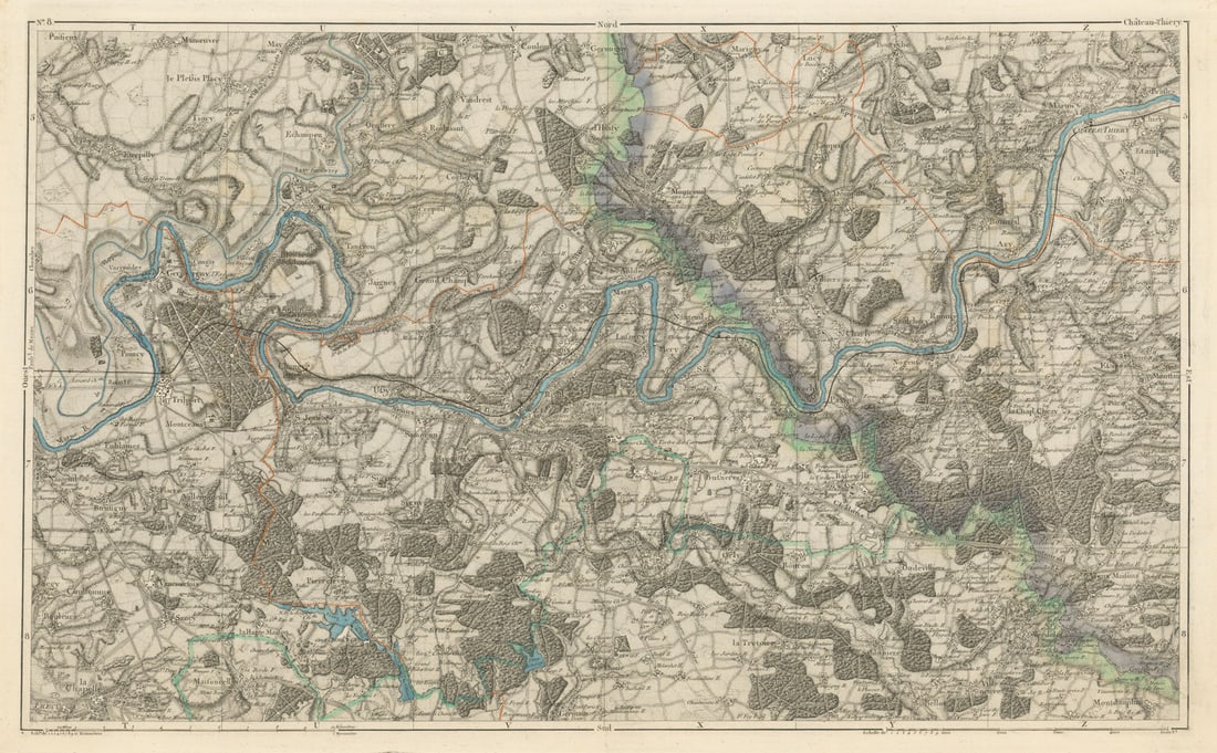 Seine-et-Marne valley—Aisne Château-Thierry Champagne vineyards Jouarre 1856 map (1 of 1)