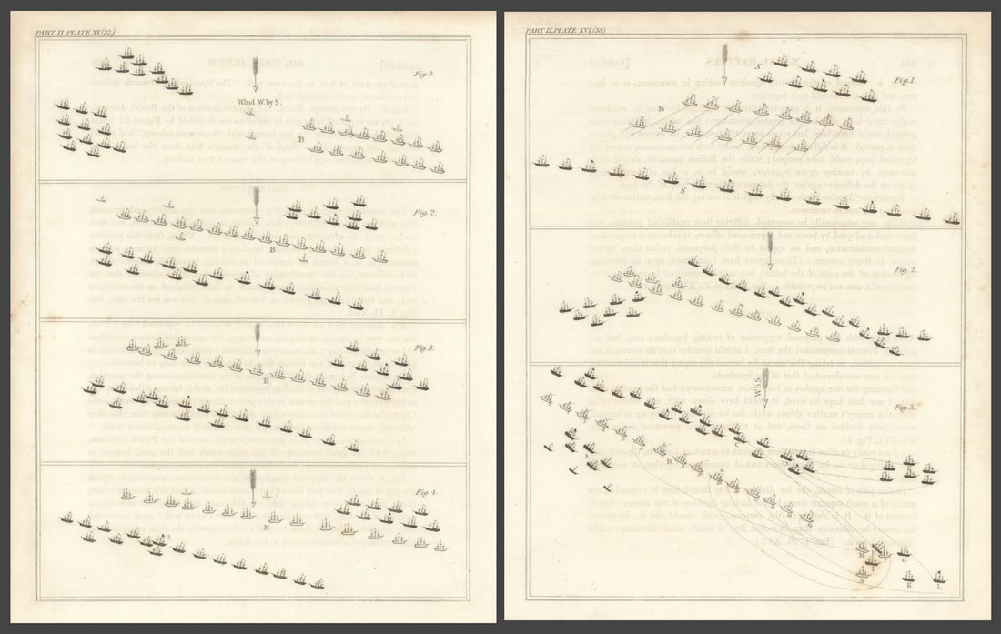 Battle of Cape St. Vincent, 1797, Portugal — Sir J. Jervis — 2 sheets 1824 map: Title: Battle of Cape St. Vincent, 1797, Portugal — Sir J. Jervis — 2 sheets 1824 map Description: [Battle of Cape St. Vincent (1797)] by Ekins, Charles. Published 1824. Untitled antique e