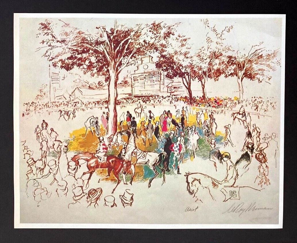 LeRoy Neiman " Horse Racing " Signed Pop Art Mounted and Framed! - 2
