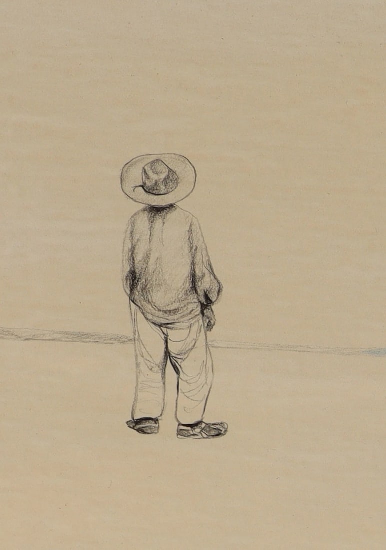 GUILLERMO ACEVEDO Vaqueros of the Sonoma Desert ORIGINAL MIXED MEDIA 1972 - 4
