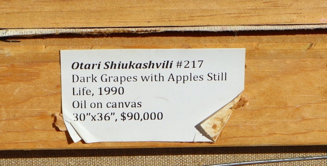 Otari Georgievich Shiukashvili Russian Dark Grapes w Apples oil painting 1990 - 7