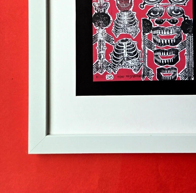 Pedro Friedeberg – “ SKELETON PARADE ” | Surrealist Symbolic Framed Print - 3
