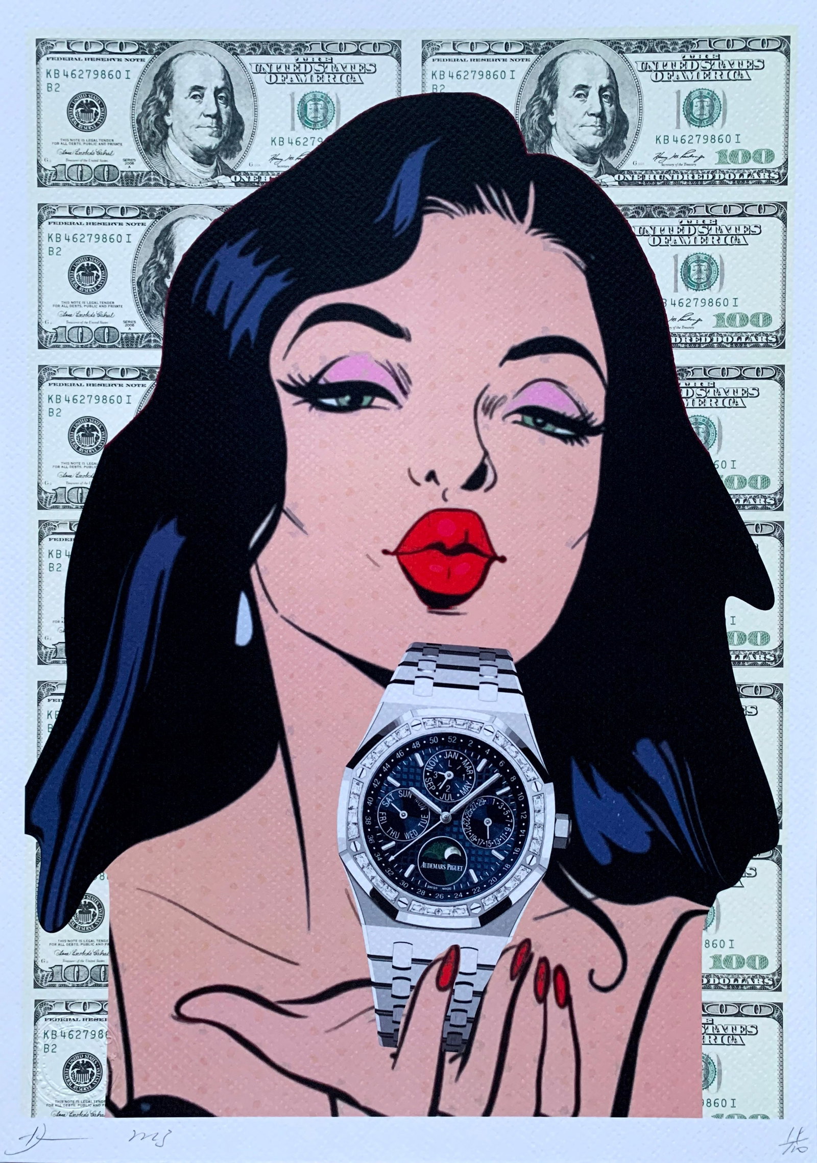 Death NYC Piguet: Title:Death NYC Piguet Date/Period21st Century Materials:Giclee on Fine art 300 gsm paper Size:17 3/4 x 12 1/2 inches Description:Artist: Death NYC, limited edition giclee on paper, out of eddition