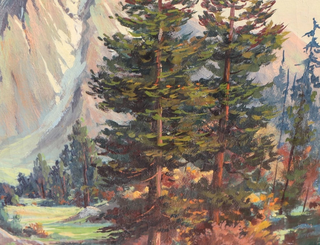 OLIVER GLEN BARRETT Original oil Calif plein air Landscape with Stream Unframed - 6