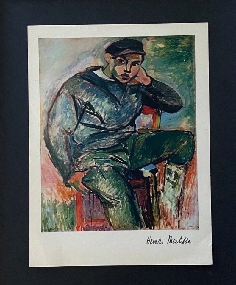 HENRI MATISSE + VINTAGE 1948 AWESOME SAILOR SIGNED PRINT + FRAMED !! - 2