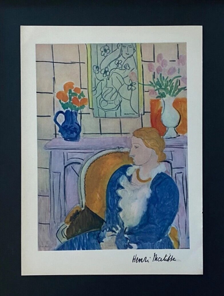 HENRI MATISSE + VINTAGE 1948 BEAUTIFUL SIGNED PRINT + FRAMED - 2