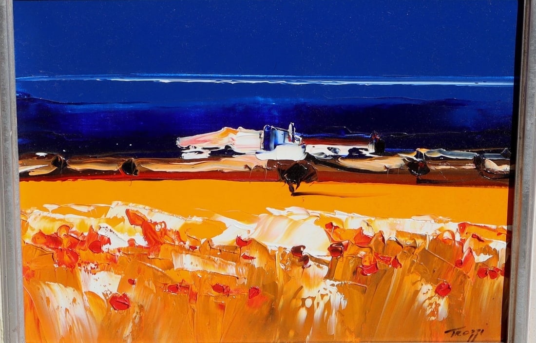 STEFANO TROZZI Italian Fine Gallery Modernist Landscape oil and palette knife - 3