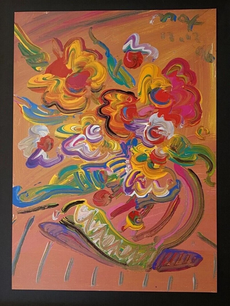 PETER MAX | AWESOME | 1990'S SIGNED PRINT | POP ART | NEW 14X11 IN. FRAME - 2