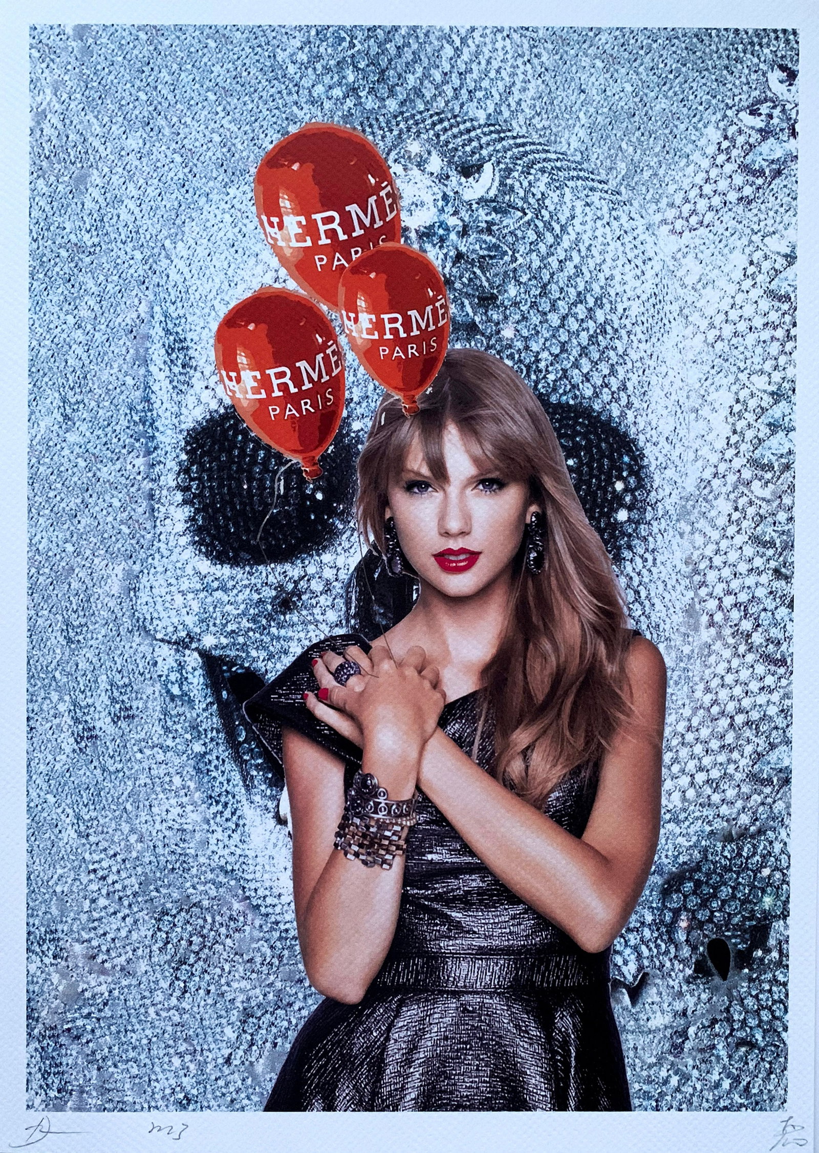 Death NYC Taylor Swift Damien Hirst: Title:Death NYC Taylor Swift Damien Hirst Date/Period21st Century Materials:Giclee on Fine art 300 gsm paper Size:17 3/4 x 12 1/2 inches Description:Artist: Death NYC, limited edition giclee on