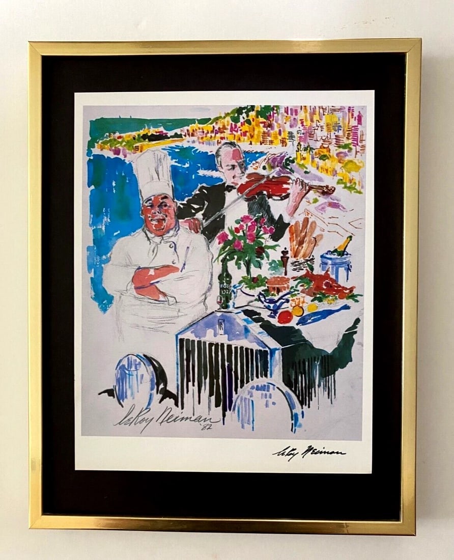 LeRoy Neiman " Montecarlo " Signed Pop Art Mounted and Framed in a New 11x14: Beautiful and Scarce Original 1991 Print After Leroy Neiman " SCENES OF MONTECARLO " Facsimile Signed in Ink This piece is mounted on a 11 x 14 in. black acid free premium black board. Framed covers