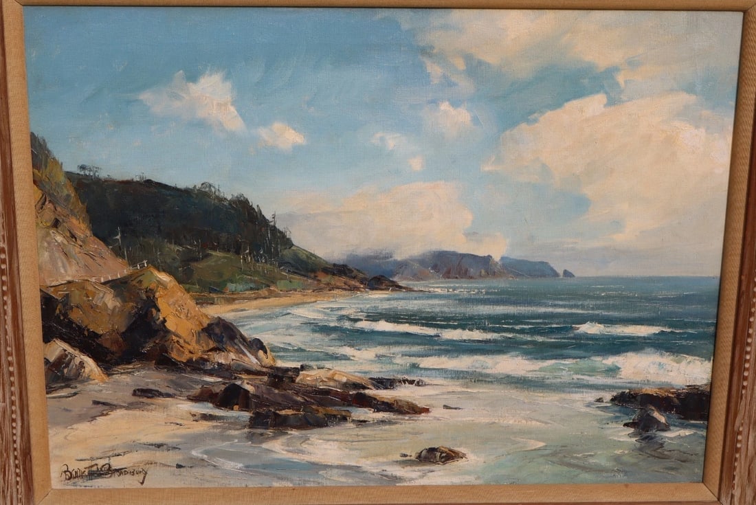 BENNETT BRADBURY Original oil painting Mid Century Oregon Coast Seascape - 2