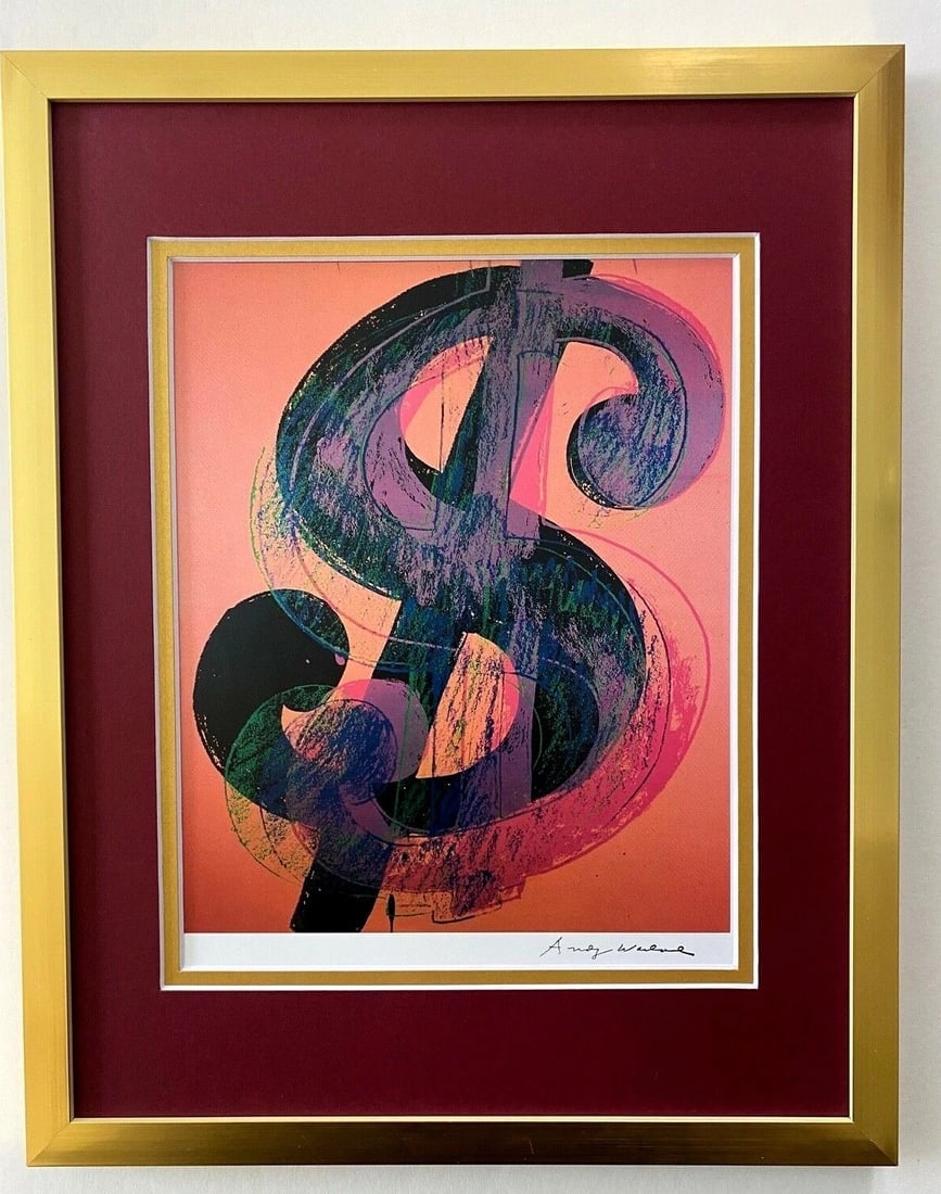 ANDY WARHOL | MONEY $ SIGNED VINTAGE PRINT MATTED AND FRAMED (1 of 2)