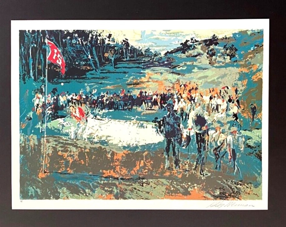 LeRoy Neiman " Golf Tournament " Signed Pop Art Mounted and with New Frame - 2