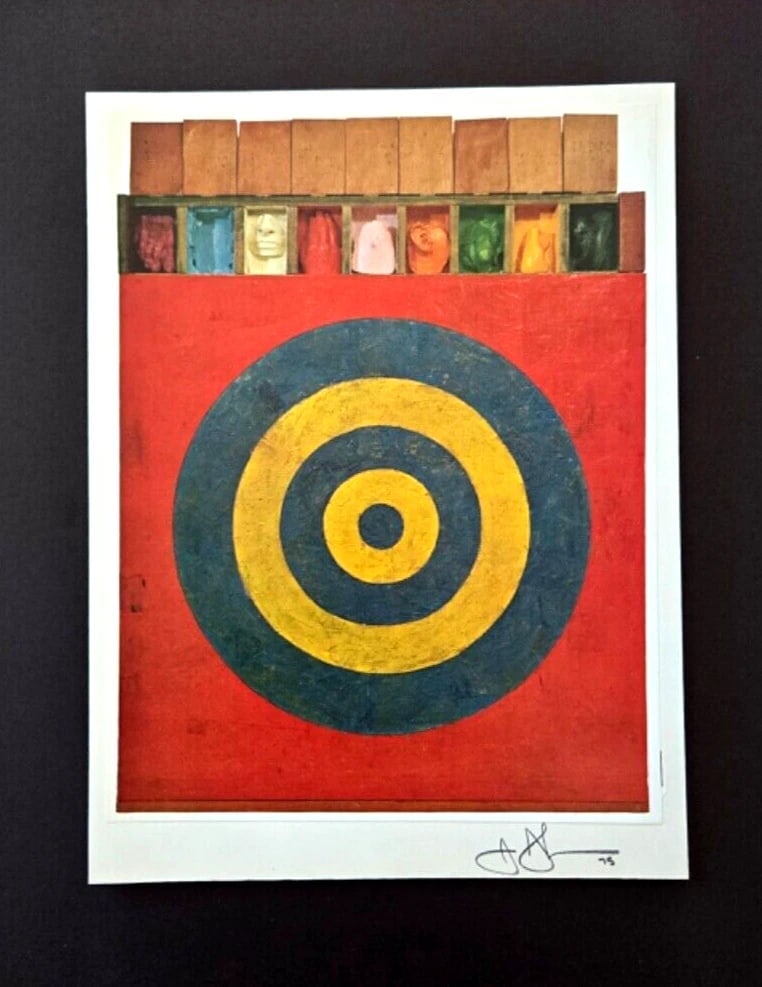 JASPER JOHNS + SIGNED VINTAGE PRINT + NEW FRAME ! - 2