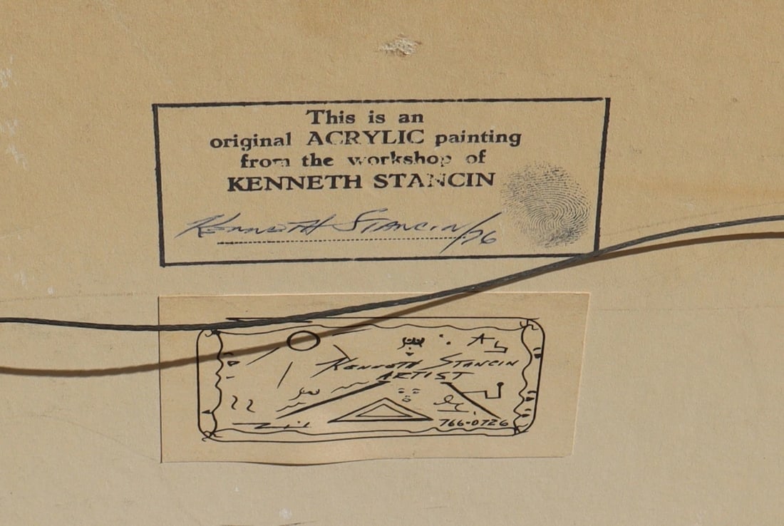 KENNETH STANCIN Sunset on the Sea Hawaii Original Acrylic painting 1976 - 5