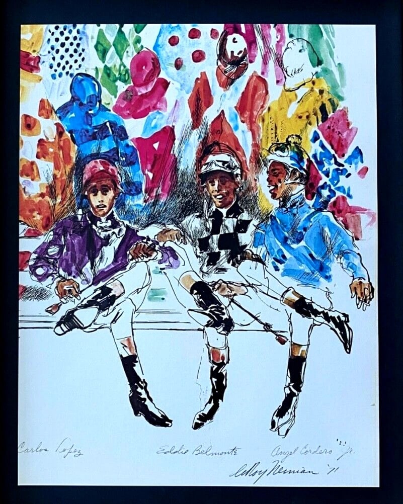 LeRoy Neiman " BEFORE THE RACE " 1974 Signed Pop Art Print Framed New 11x14 LS - 2