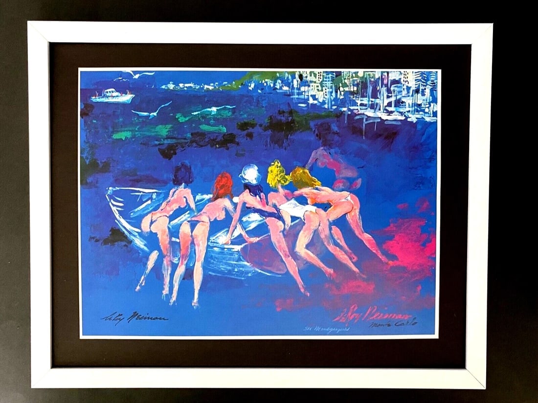 LEROY NEIMAN + SKETCHBOOK DRAWING MONACO + CIRCA 1970'S + SIGNED PRINT FRAMED: We have for Sale this LEROY NEIMAN AWESOME 1971 SKETCH ON PAPER PRINT " MONACO " FACSIMILE SIGNED IN INK FULL OF COLOR PRINT SIZE OF THE PRINT: 10 X 8 in FRAME COVERS AN AREA OF 15 X 12 in MOUNTED