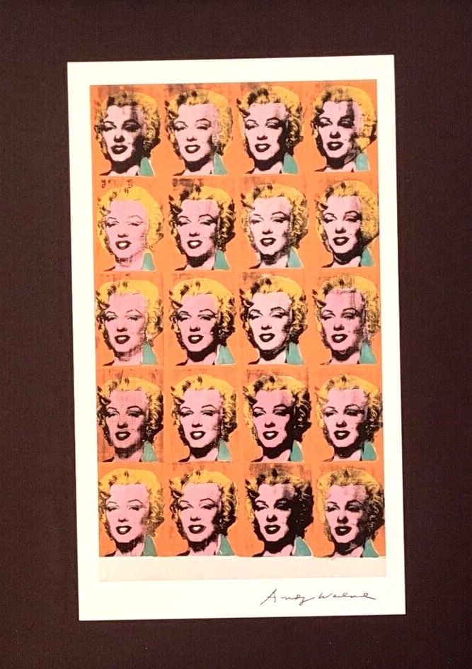 ANDY WARHOL + 1984 SIGNED MARILYN MONROE POP ART MOUNTED AND FRAMED - 2