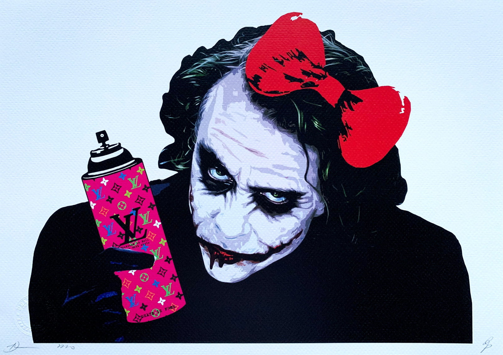 Death NYC Jocker LV: Title:Death NYC Jocker LV Date/Period21st Century Materials:Giclee on Fine art 300 gsm paper Size:17 3/4 x 12 1/2 inches Description:Artist: Death NYC, limited edition giclee on paper, out of