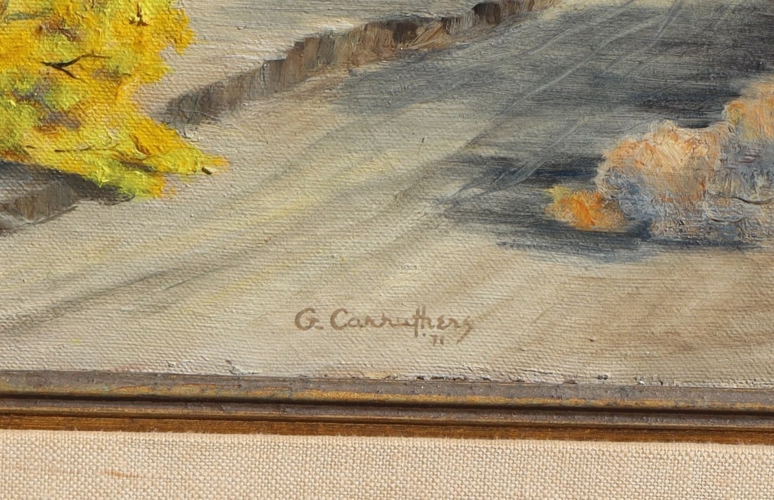 G. Carruthers California Desert Scene with Smoke Trees oil painting 1971 - 4