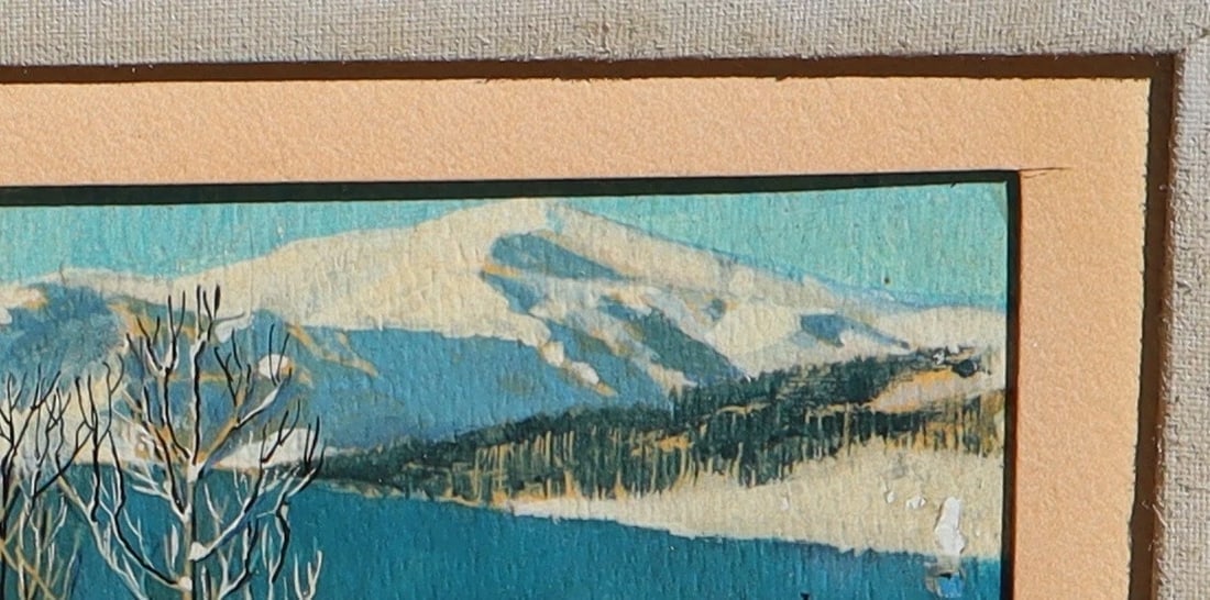 REN WICKS Original Gouache on Board Rocky Mountain Winter - 4