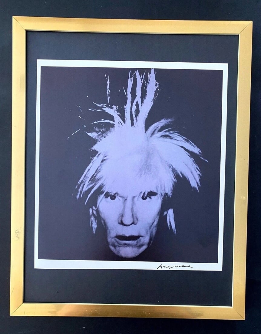 Andy Warhol | Vintage 1984 Self Portrait Print Signed |Mounted and Framed: Up for Auction this Beautiful and Scarce Vintage 1984 Offset Lithograph after Andy Warhol " Self Portrait " Facsimile Signature in ink Art Print is about 10 X 9 1/2 in. This piece is mounted on a 11