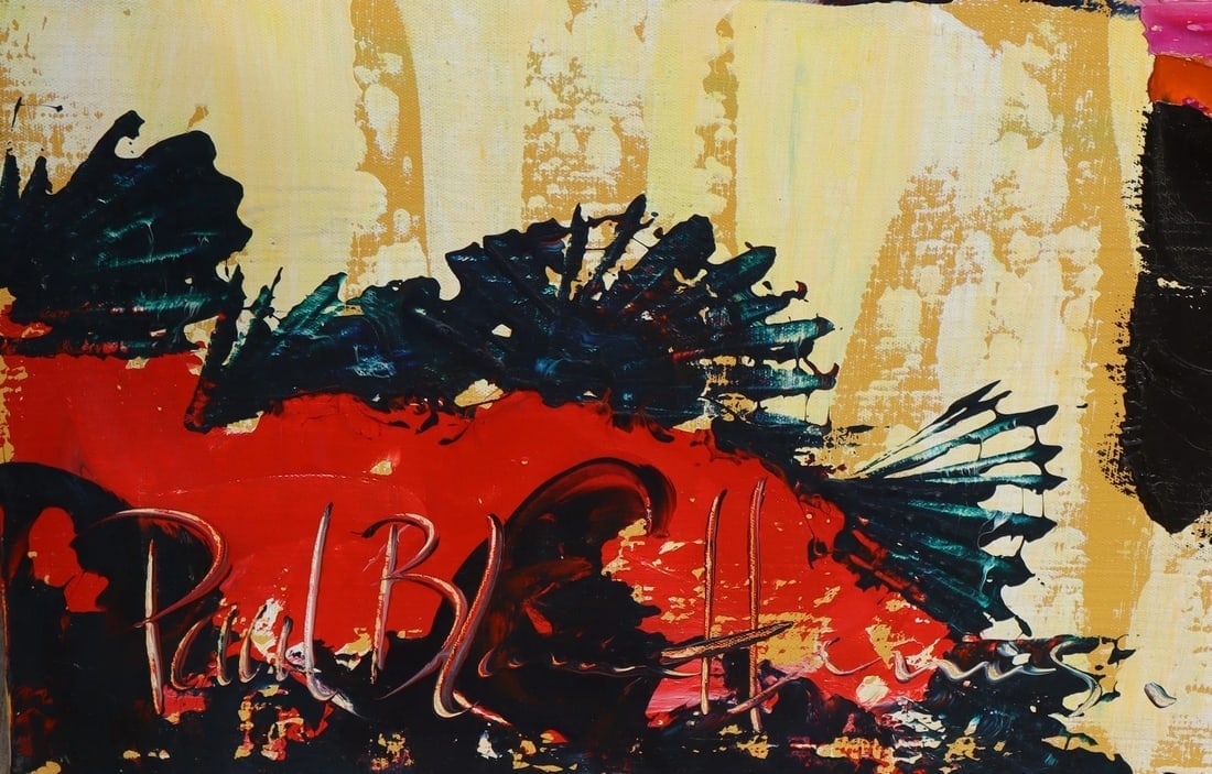 PAUL BLAINE HENRIE Original oil and palette knife MEXICAN MARKETPLACE Unframed - 3