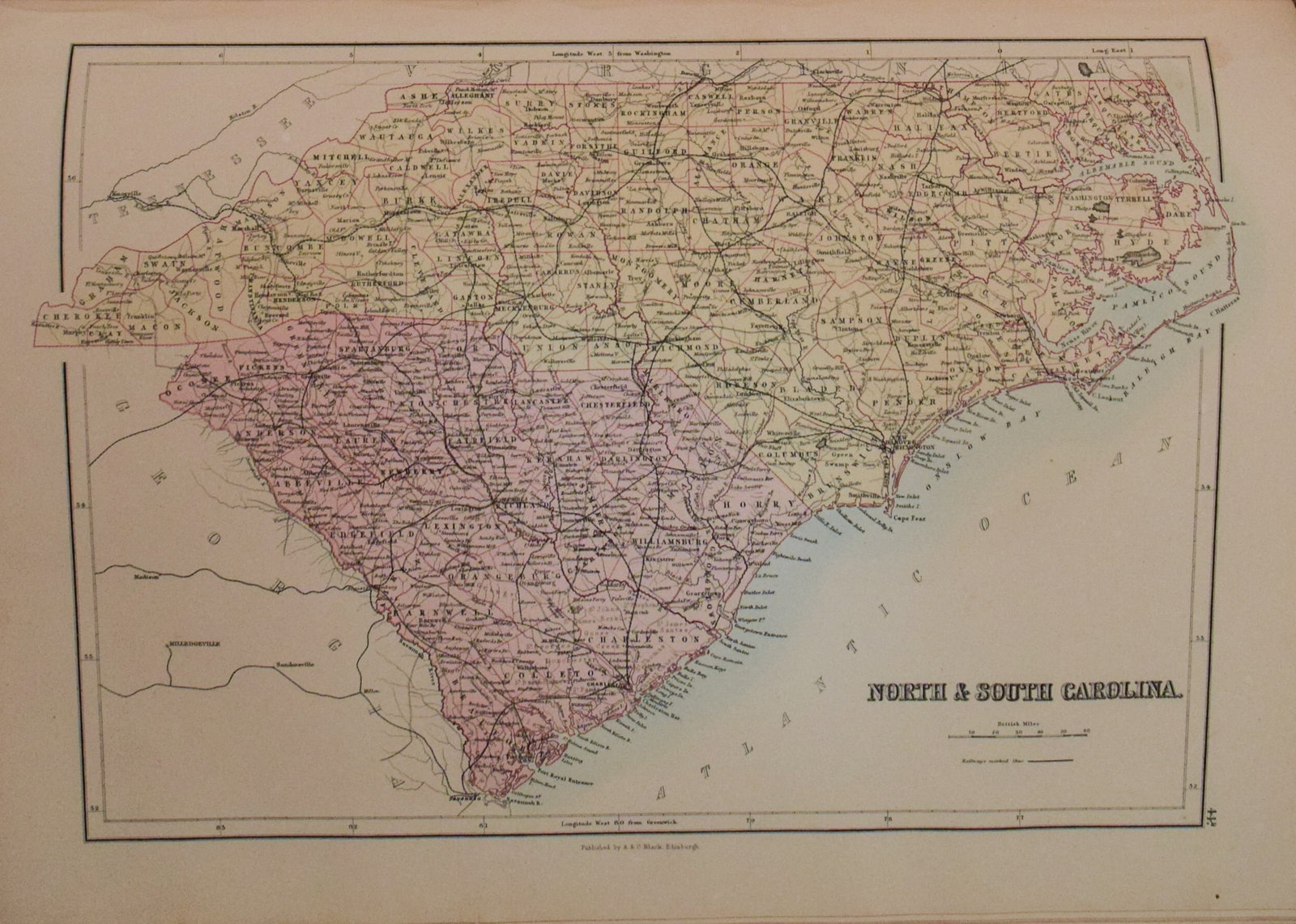 1892 Black Map of US South with Southern State Maps on Six Maps - 3