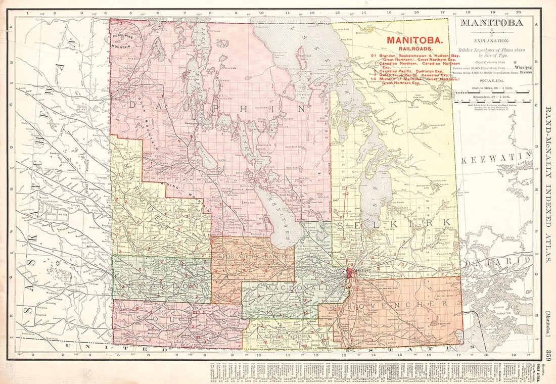 Rand, McNally & Co.'s New Business Atlas Map of Manitoba (1 of 1)
