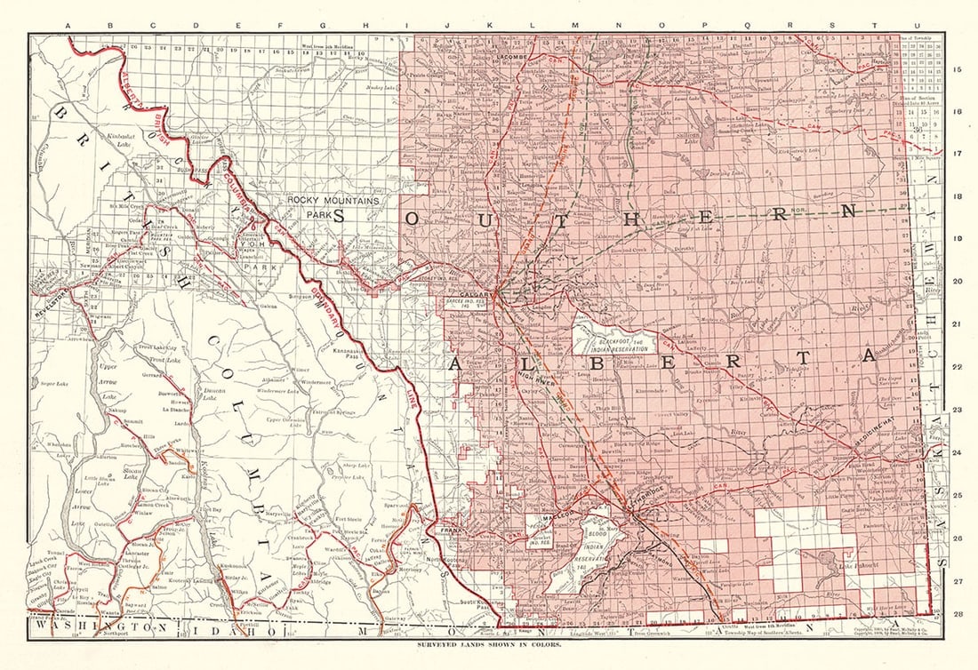 Township Map of Southern Alberta (1 of 1)