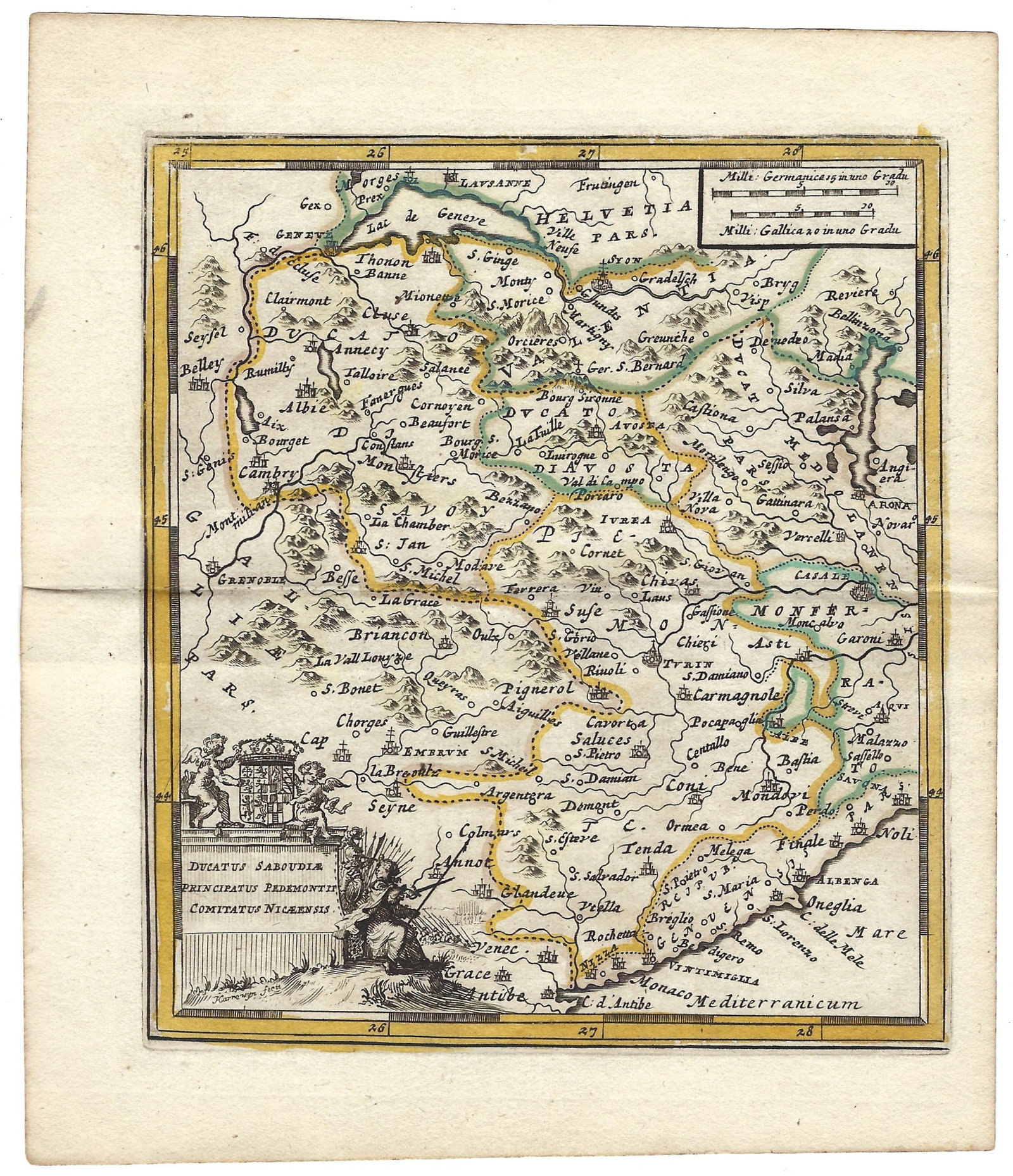 1692 Peeters Map of Southeast France -- Ducatus Saboudiae Principatus Pedemontii Comitatus: Title:1692 Peeters Map of Southeast France -- Ducatus Saboudiae Principatus Pedemontii Comitatus Nicaeensis,li>Cartographer:J Peeters Year/Place:1692, Antwerp Map Dimension (in.):6 X 5.3 in.