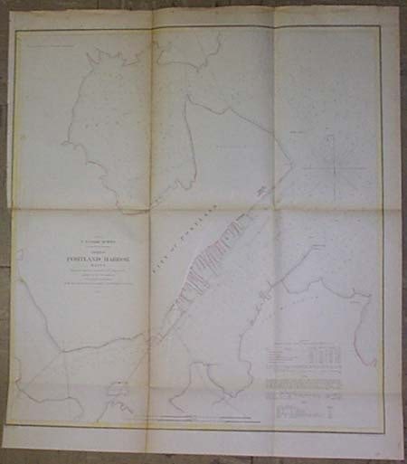 Chart of Portland Harbor Maine Showing the Wharf Line: Publication Date:1855 Title:Chart of Portland Harbor Maine Showing the Wharf Line,li>Cartographer:CRAVEN, T./M. WOODHULL Publisher:U.S.C.S. Brief Description:"recommended by commissioners appointed