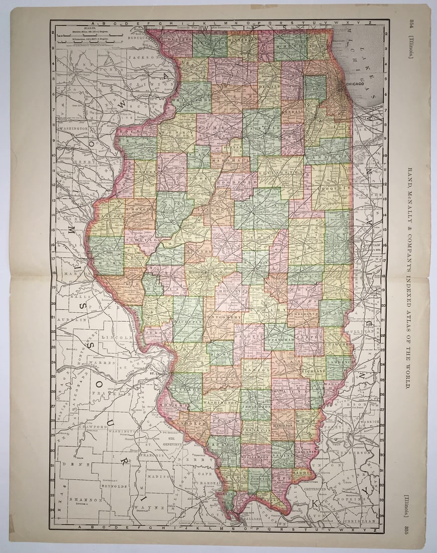 Rand, McNally & Co.'s New Business Atlas Map of Illinois (1 of 1)