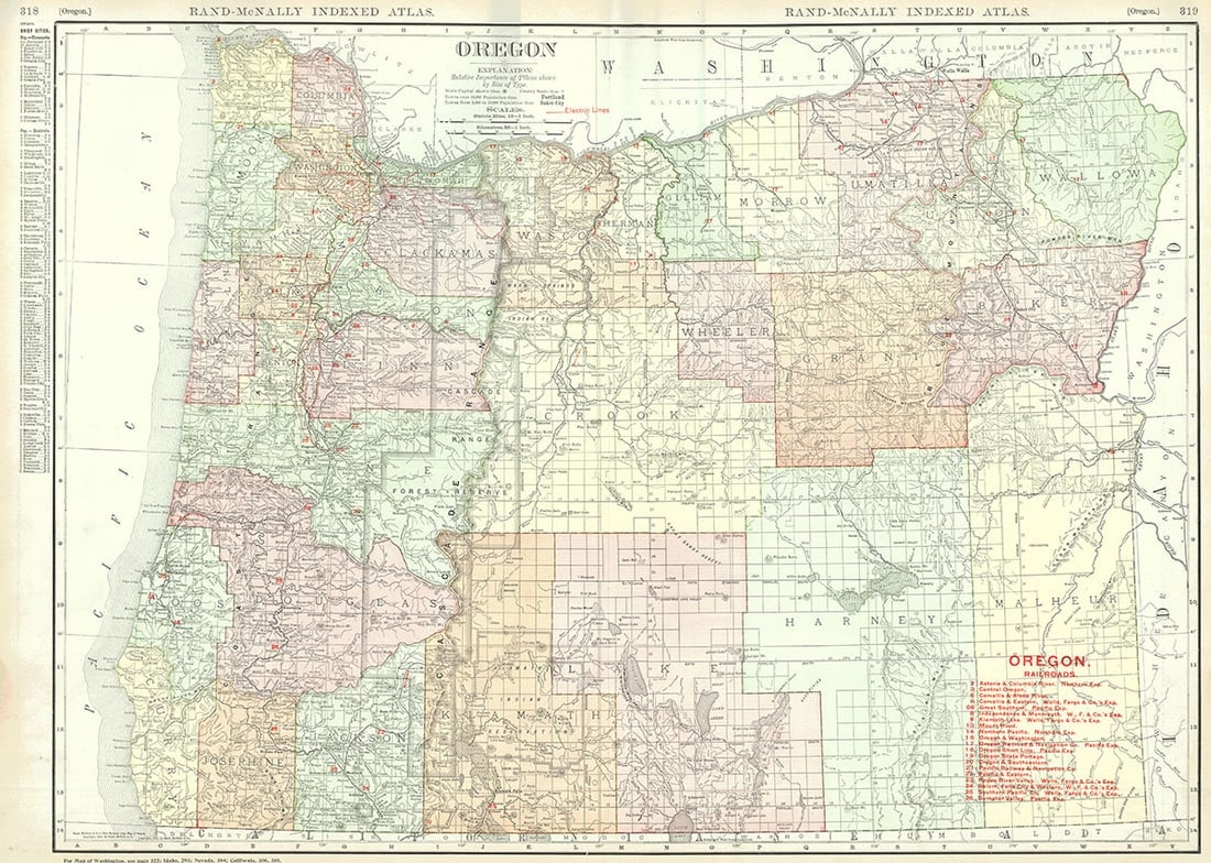 Rand, McNally & Co.'s New Business Atlas Map of Oregon (1 of 1)