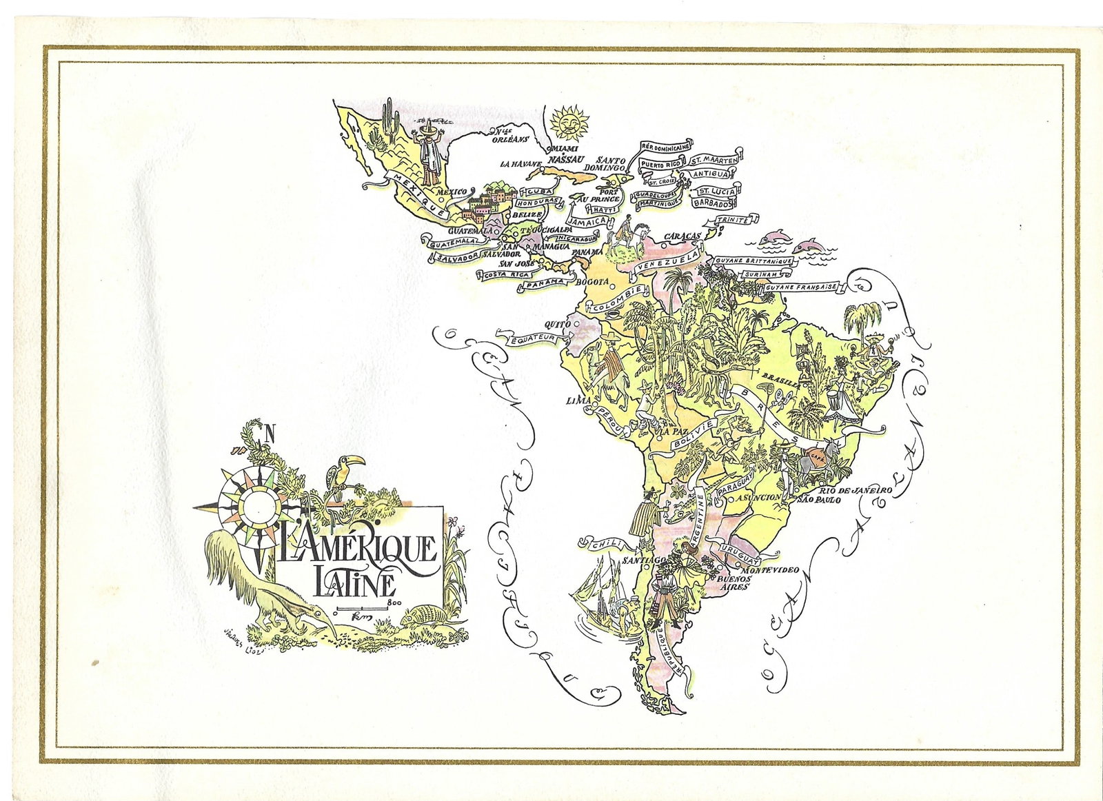 Four 1967 PanAm Maps of North America, Mexico/Caribbean, South America, Africa - 2