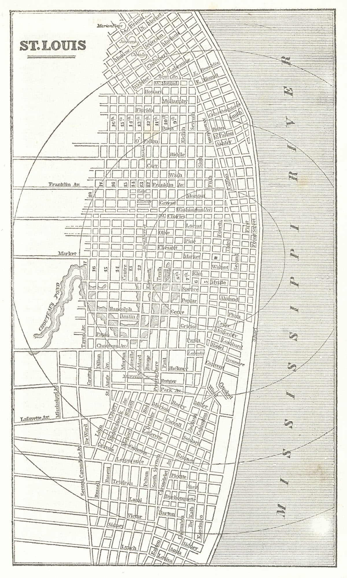 St. Louis: Publication Date:1853 Title:St. Louis,li>Cartographer:Phelps, Fanning & Co. Publisher:Phelps, Fanning & Co. Brief Description:City plan from: "Fanning's illustrated gazetteer of the United States...
